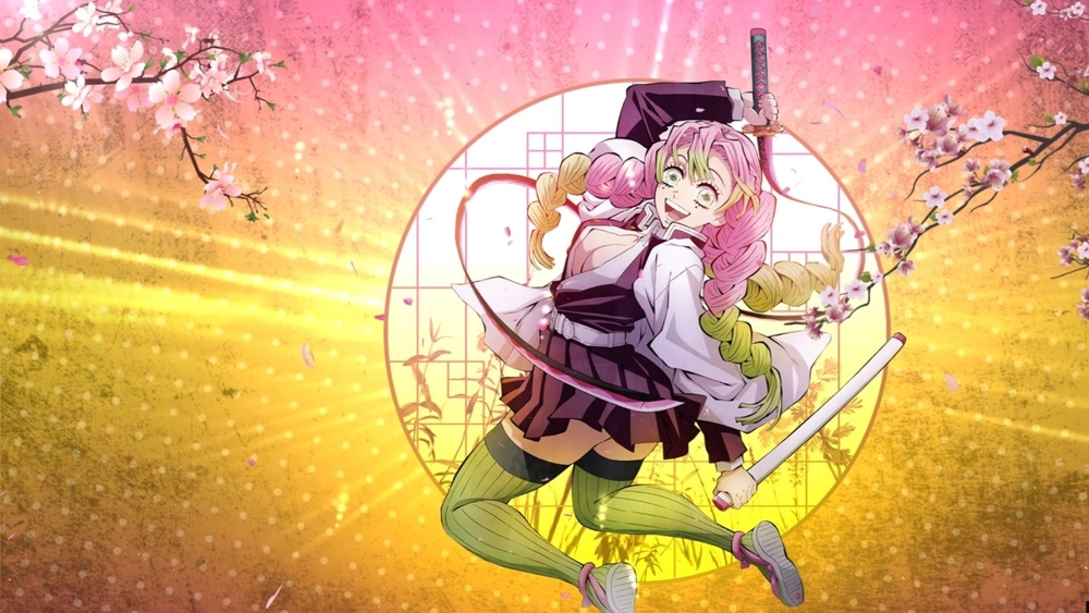 Mitsuri Kanroji Rosa y Amarillo - Fondo de Pantalla Animado para PC, Android & iOS