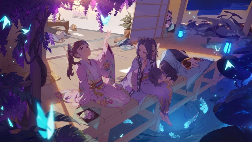 Shinobu, Kanao y Kanae - Fondo Animado