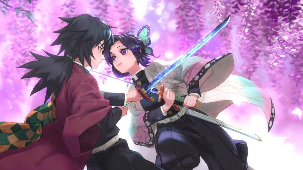 Shinobu y Giyu - Fondo Animado