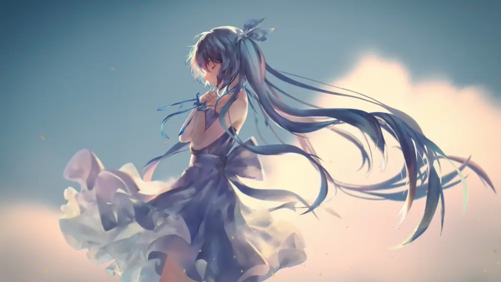 Descargar Fondo de Pantalla Animado de Amor de Hatsune Miku 4K