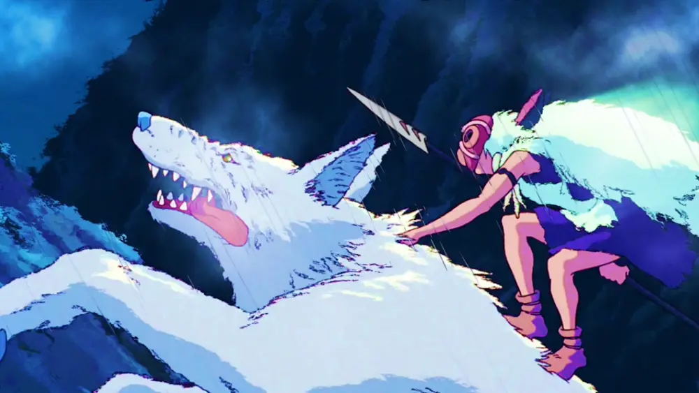 Descargar Fondo de Pantalla Animado de La Princesa Mononoke: Moro Cansado y San 4K