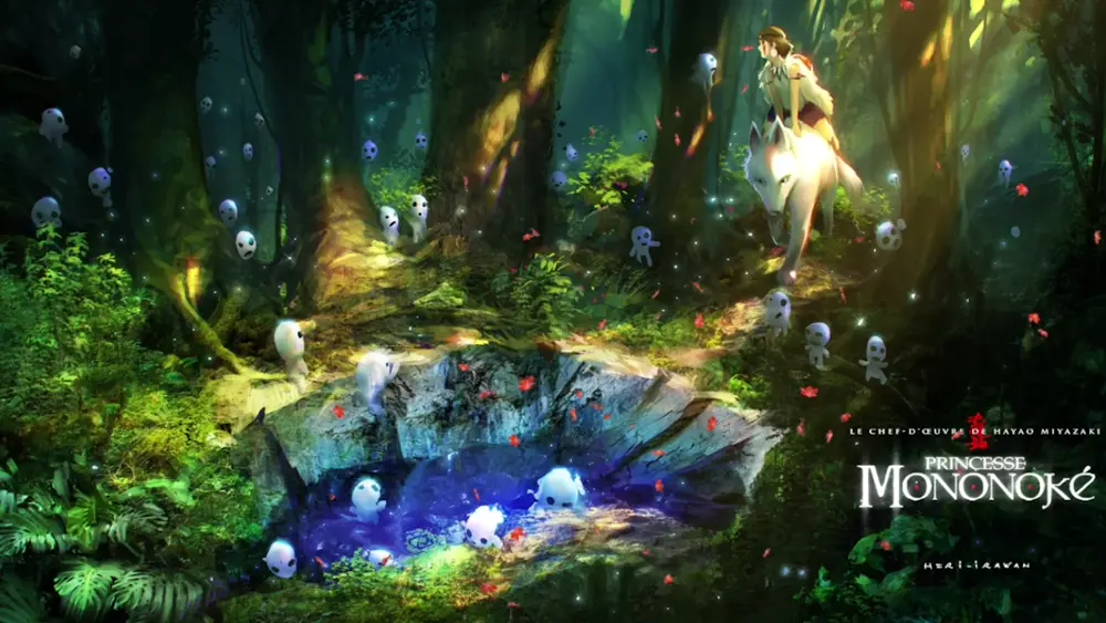 Descargar Fondo de Pantalla Animado de La Princesa Mononoke: Portada del Bosque 4K