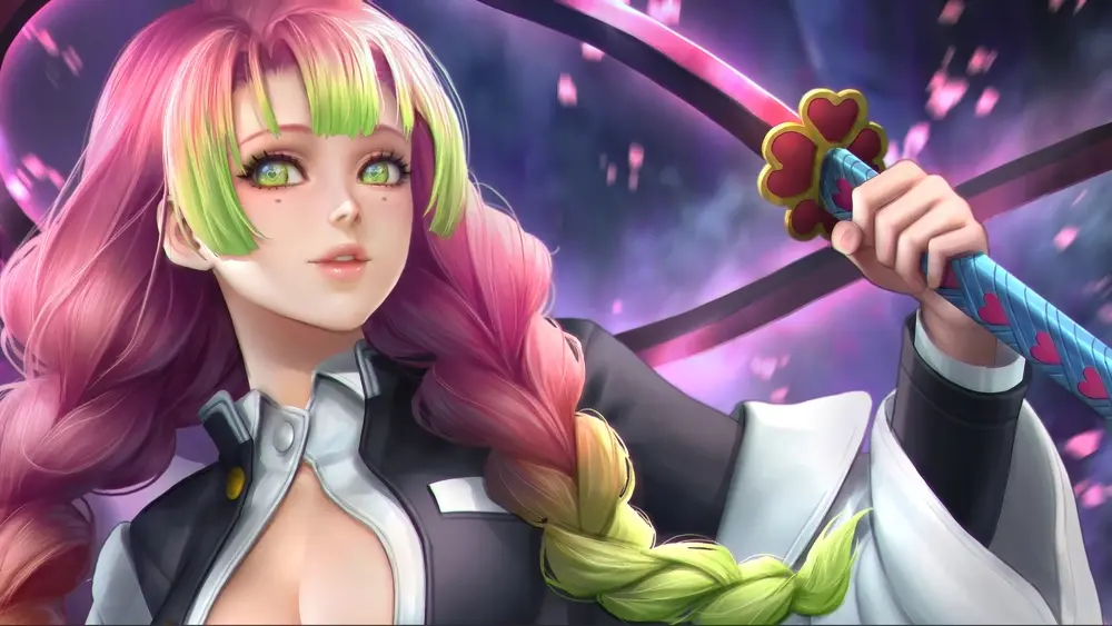 Mitsuri Kanroji y su Espada – Fondo de Pantalla Animado para PC, Android & iOS